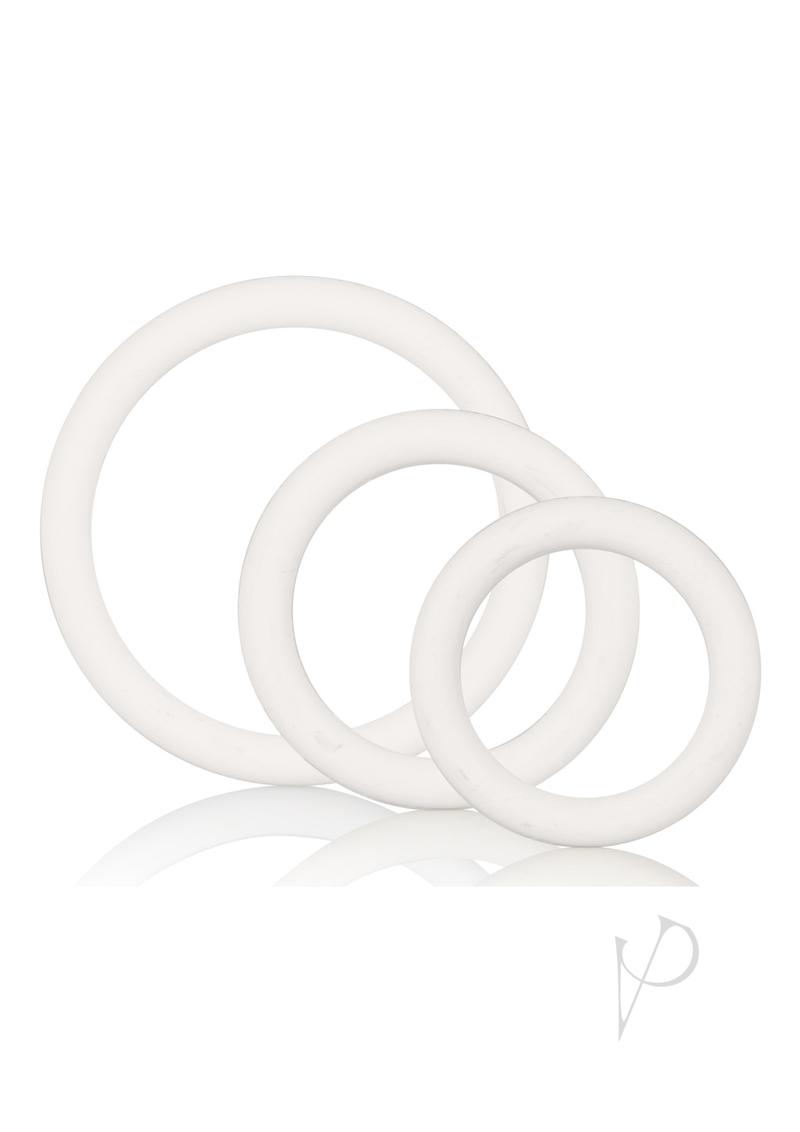 Rubber Cock Ring White 3 Piece