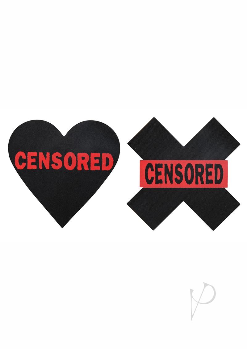 Peekaboo Censored Hearts and X Blk/red