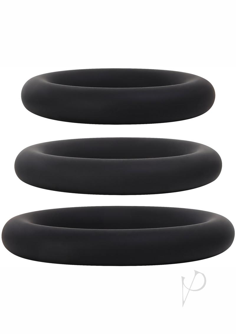 Aande Silicone Penis Ring Set Black