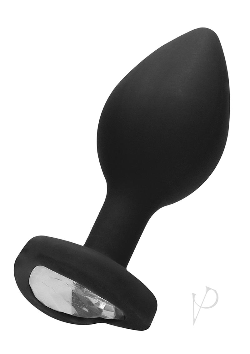 Ouch Diamond Heart Butt Plug Reg Black