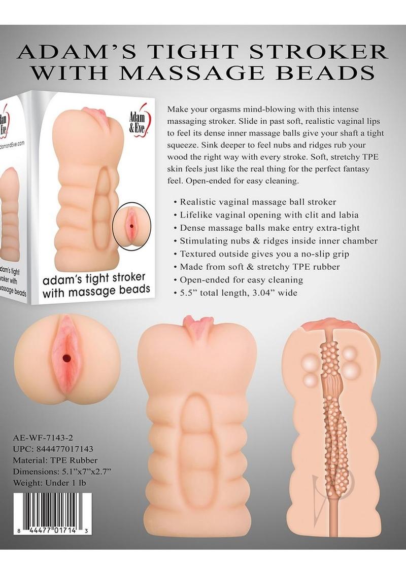 Aande Tight Stroker Massage Beads Vanilla