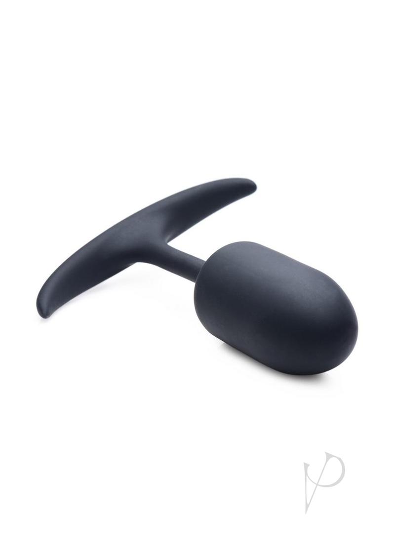 Hh Silicone Weighted Anal Plug Md Black