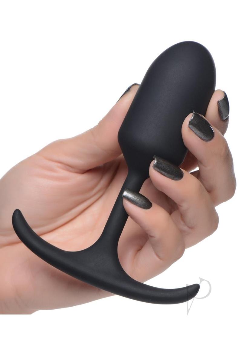Hh Silicone Weighted Anal Plug Sm Black
