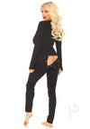 Cozyrib Long Johns Snap Flap Xl Blk