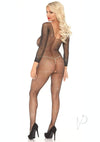 Crystalize Fishnet Sleeve Body Os Blk