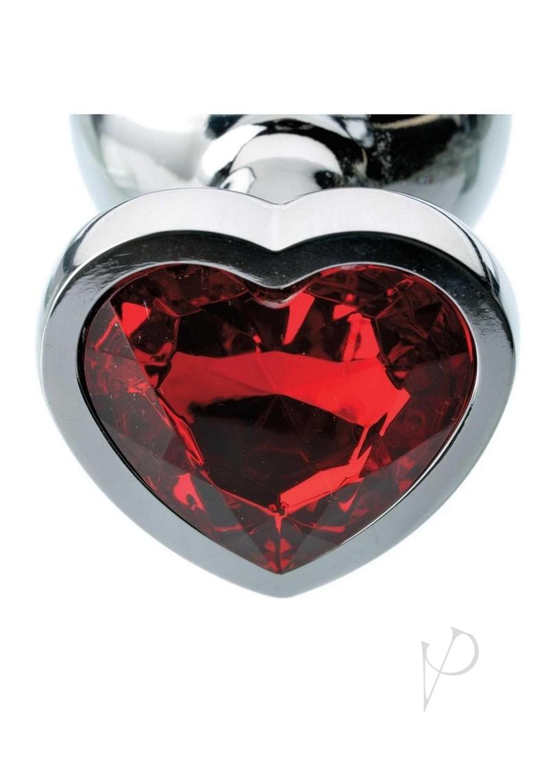 Aande Heart Gem Anal Plug Medium Red