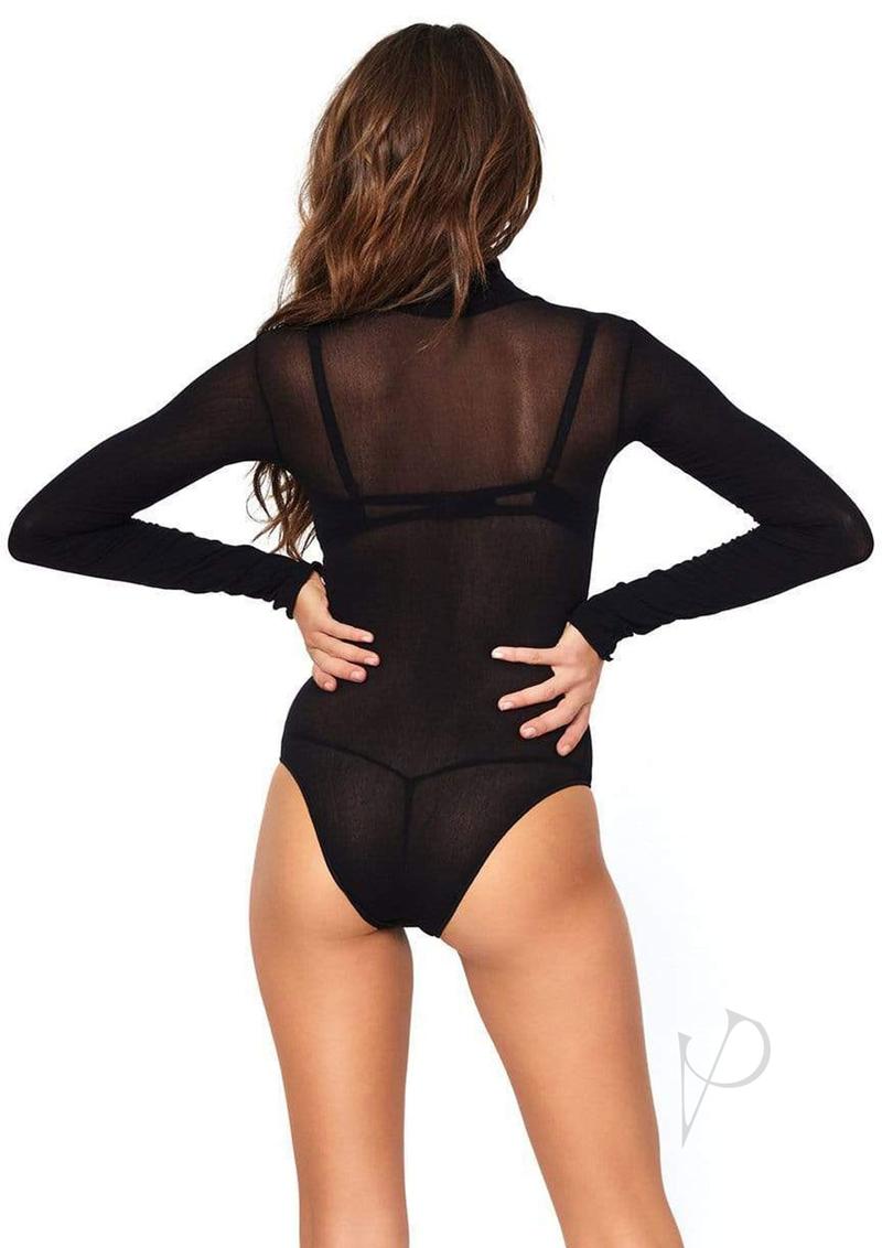 Opaque High Neck Suit Crotch Os Black
