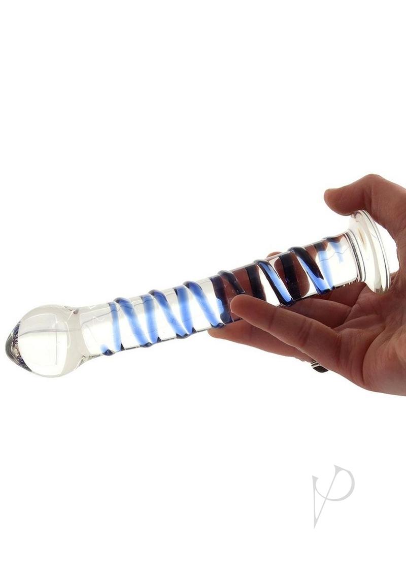 Swirly Dildo and Buttplug Set Clear/blue