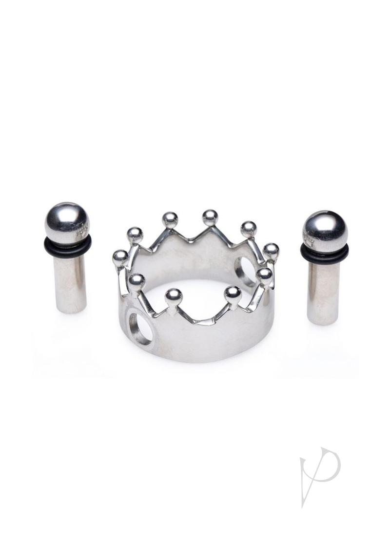 Ms Crowned Magnet Nipple Clamps Silver