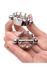 Ms Crowned Magnet Nipple Clamps Silver