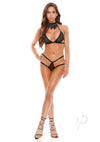 Barely B Mesh Bra Panty Set W/choker Blk