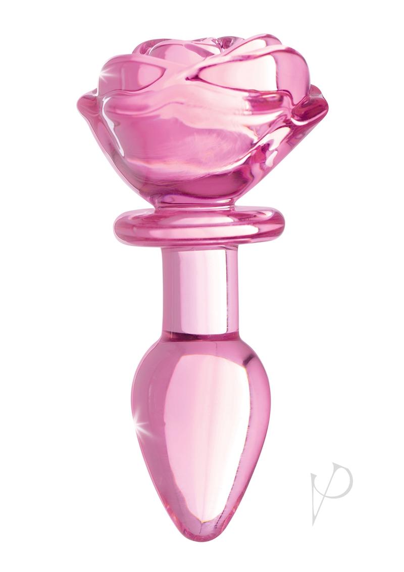 Booty Sparks Pink Rose Glass Plug Sm