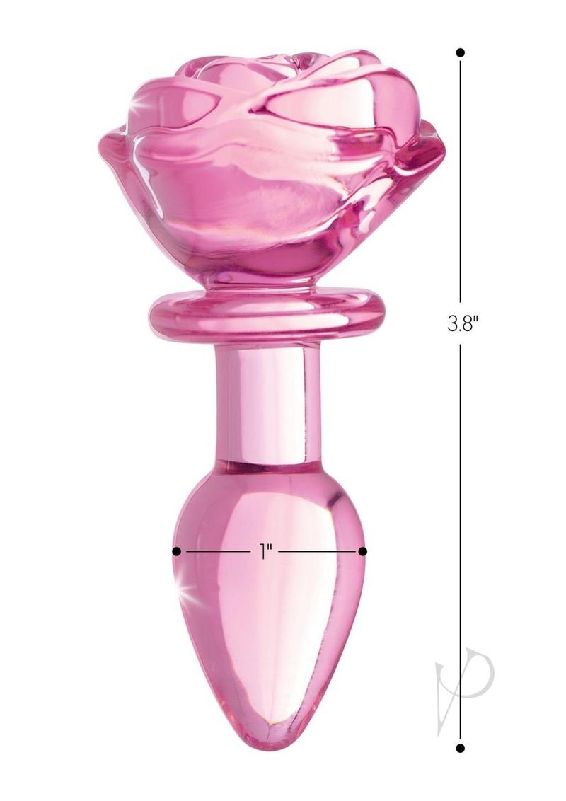 Booty Sparks Pink Rose Glass Plug Sm