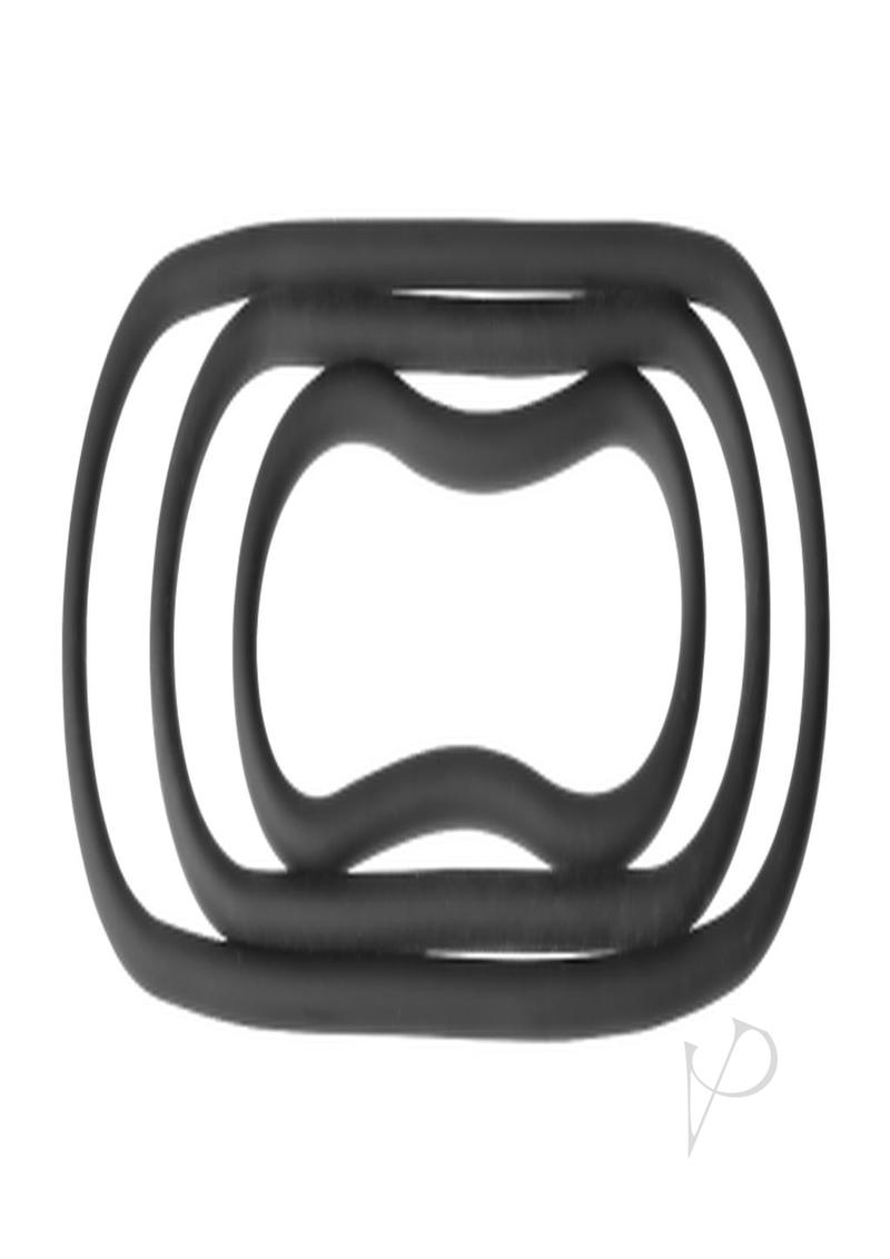 Xplay Silicone Thin Wrap Ring 3pk Black