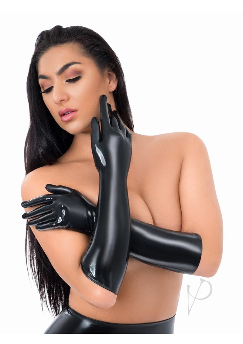 Myu Latex Full Length Glove Md Black