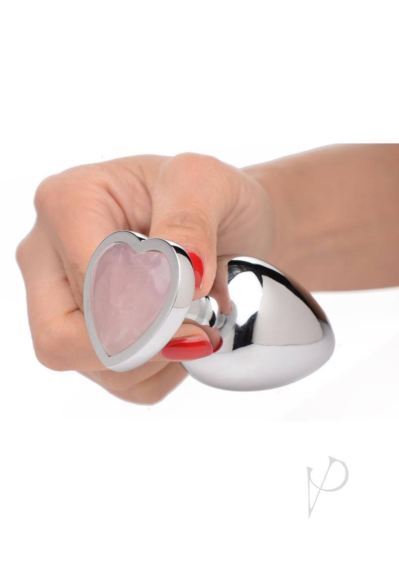 Booty Sparks Rose Quartz Heart Lg Plug