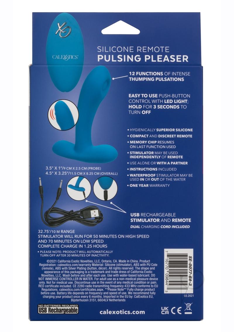 Silicone Remote Pulsing Pleaser Blue