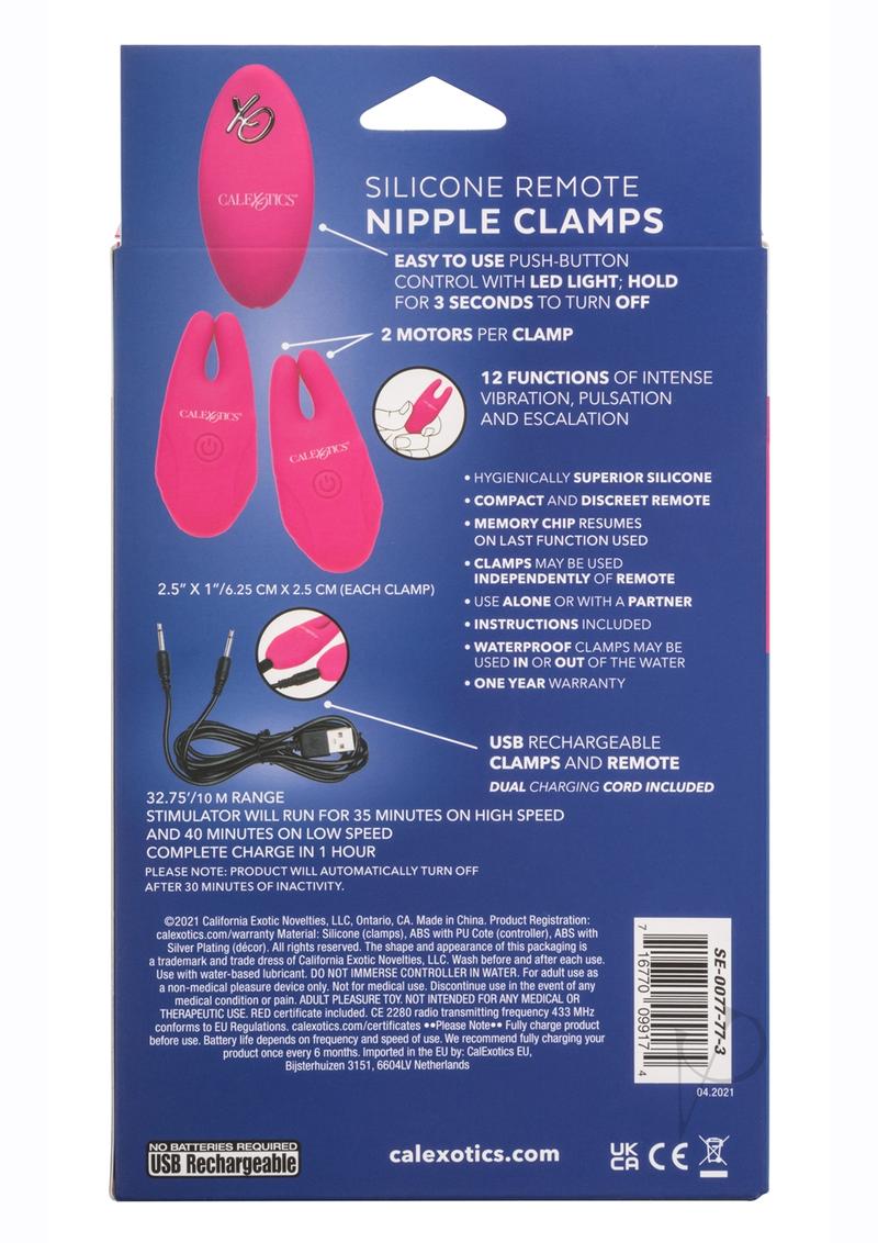 Silicone Remote Nipple Clamps Pink