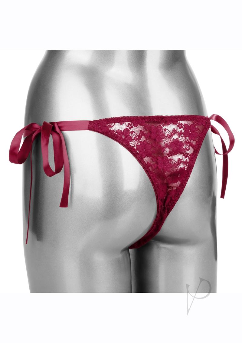 Remote Control Lace Thong Set Red