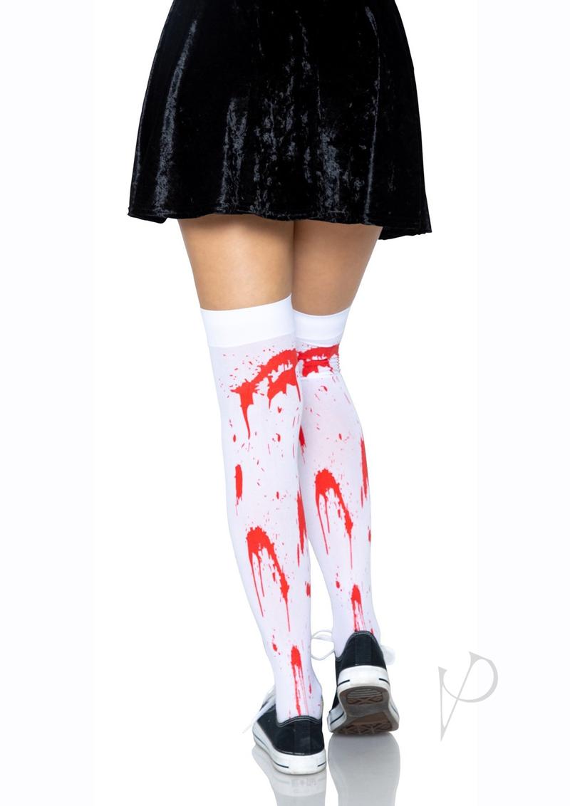 Bloody Zombie Thigh Highs O/s White/red