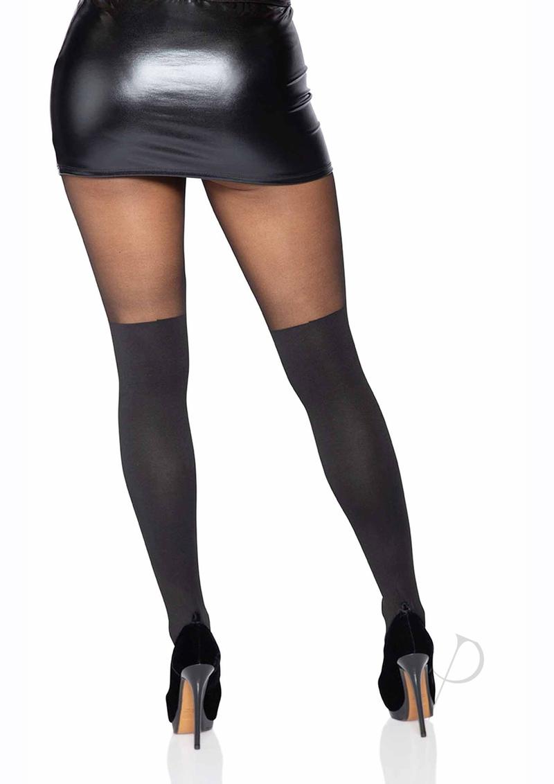 Spandex Cross Hose W/thigh Accent Os Blk