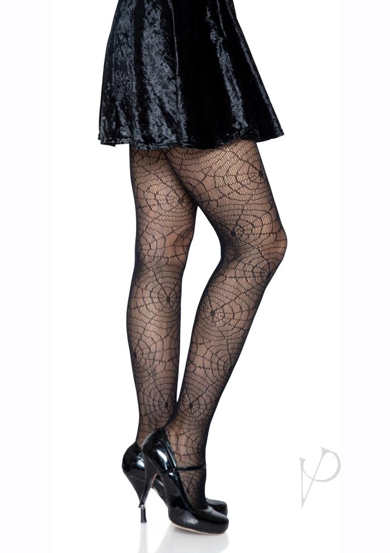 Spider Lace Pantyhose Os Black