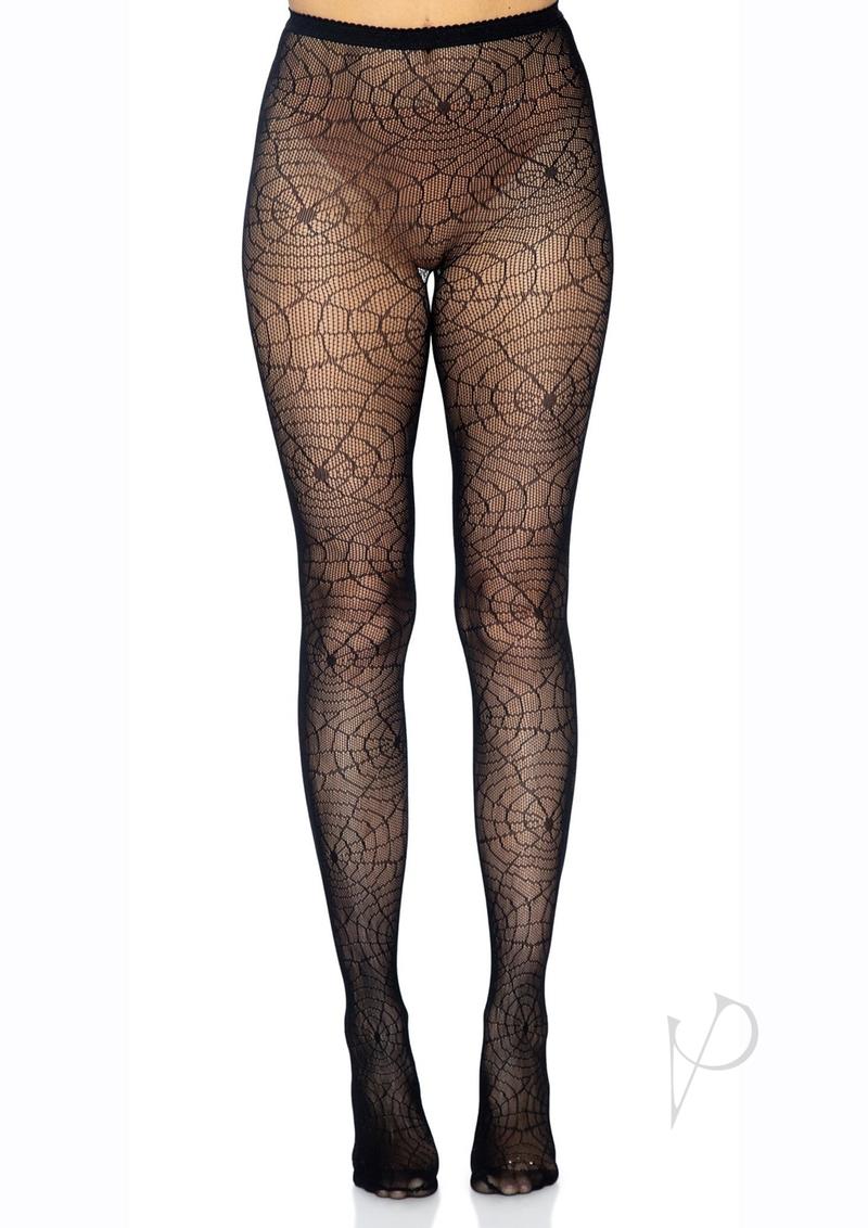 Spider Lace Pantyhose Os Black