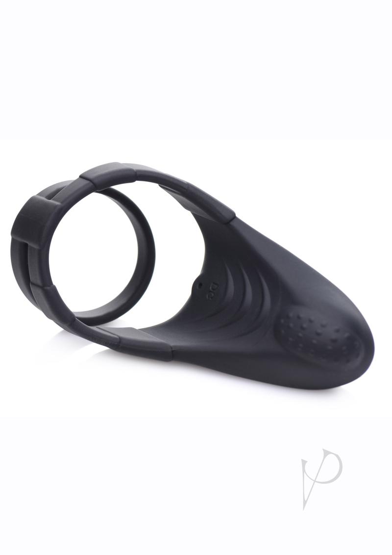 Tm 10x Silic Cock Ring W/vibe Stim Blk