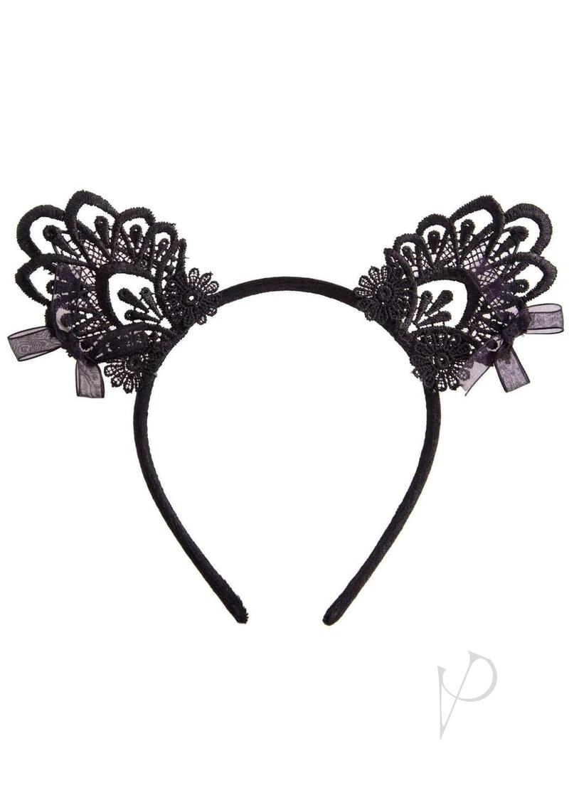 Venice Lace Cat Ears Os Black