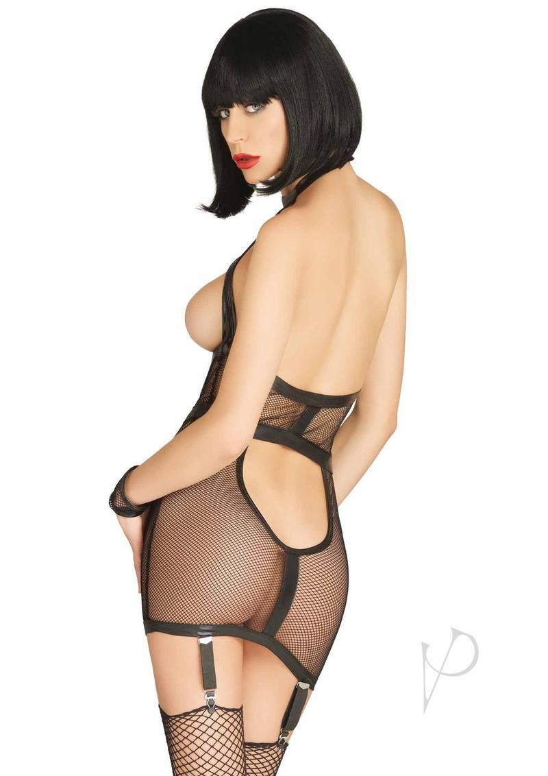 Wet Look Fishnet Kit M/l Black(disc)