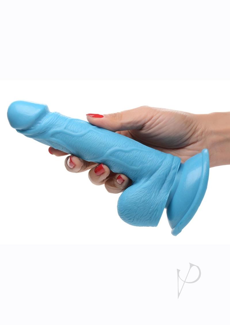 Pop Peckers Dildo W/balls 6.5 Blue