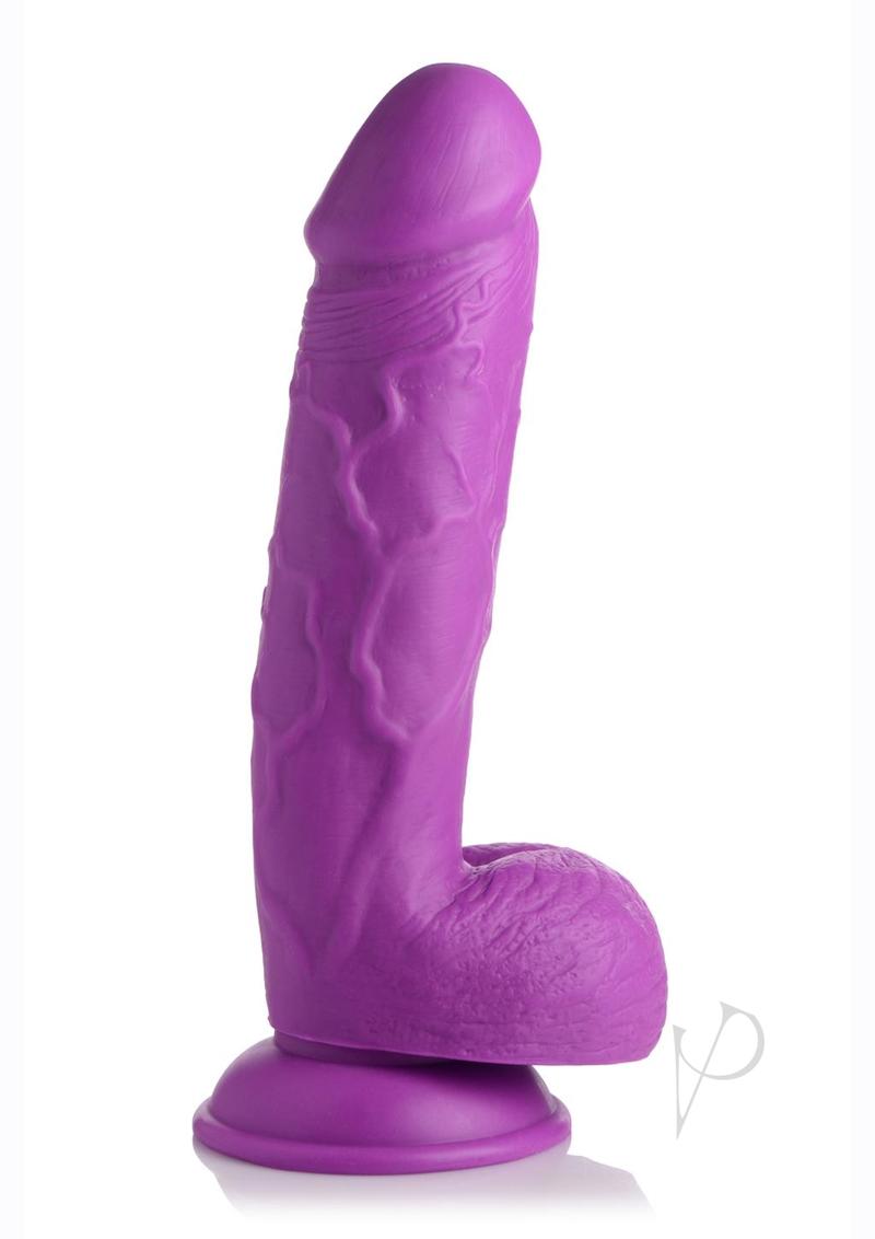 Pop Peckers Dildo W/balls 8.25 Purple