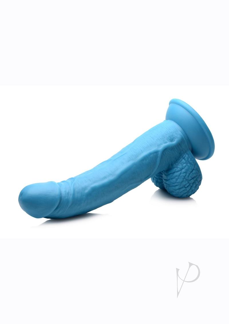 Pop Peckers Dildo W/balls 7.5 Blue