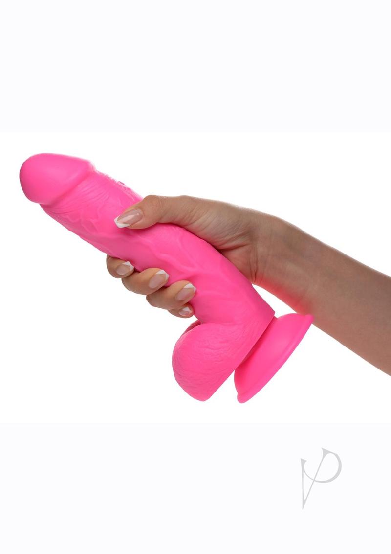 Pop Peckers Dildo W/balls 8.25 Pink