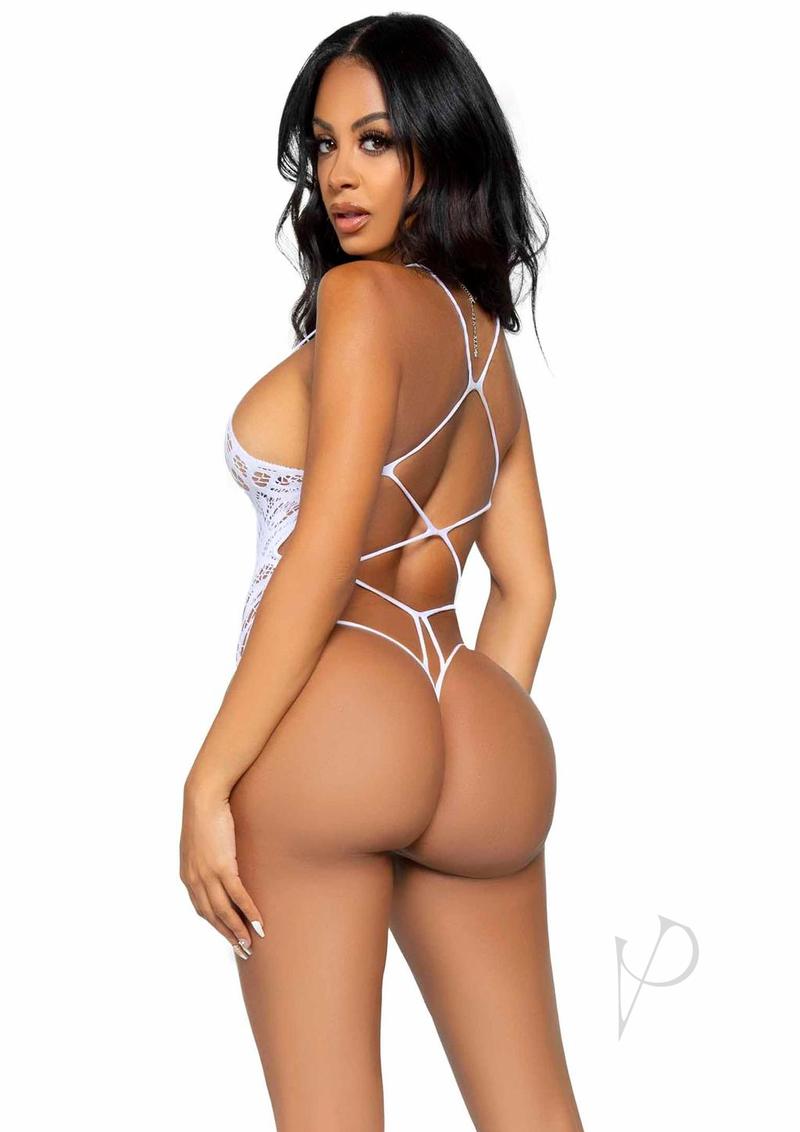 Seamless Scroll Strappy Back Os Wht