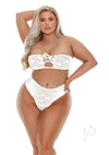 Barely B Lace Bra Thong Plus White(disc)