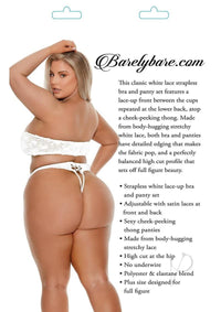 Barely B Lace Bra Thong Plus White(disc)