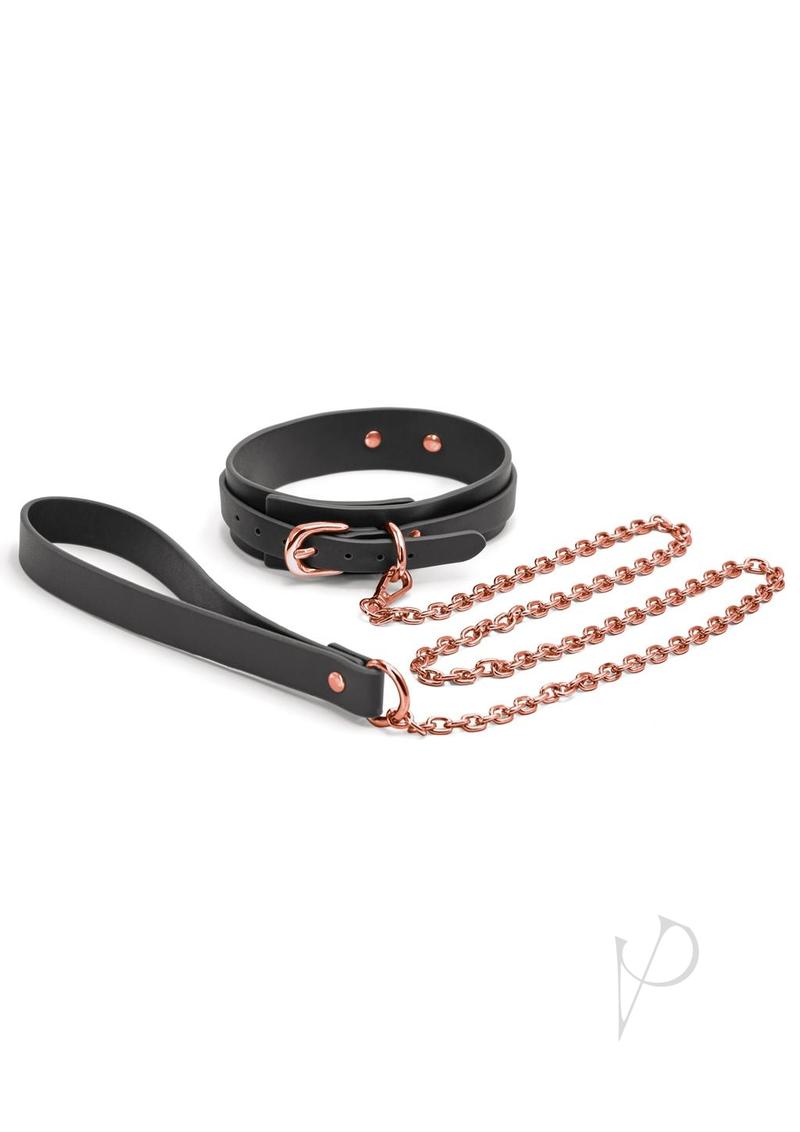 Bondage Couture Collar And Leash Black