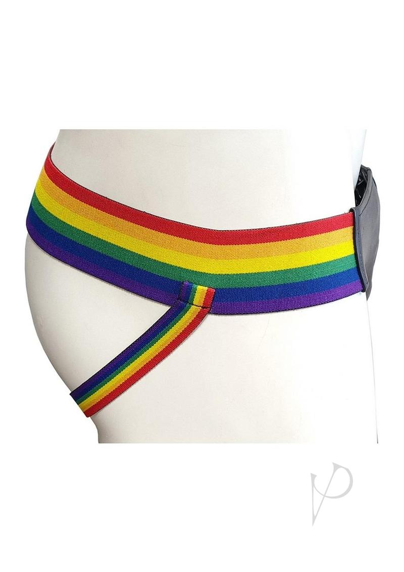 Leather Jock W/ Pride Stripes Lg