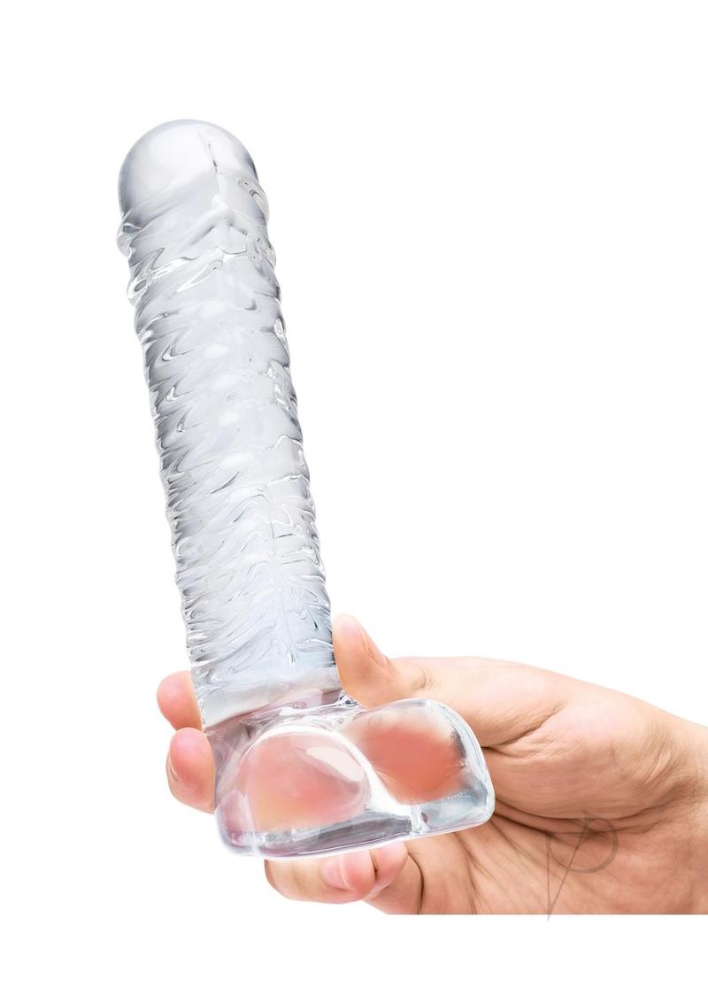 Realist Rib Gspot Dildo W/balls 8 Clear