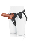 Remote Dildo W/balls Harness 8 Brown