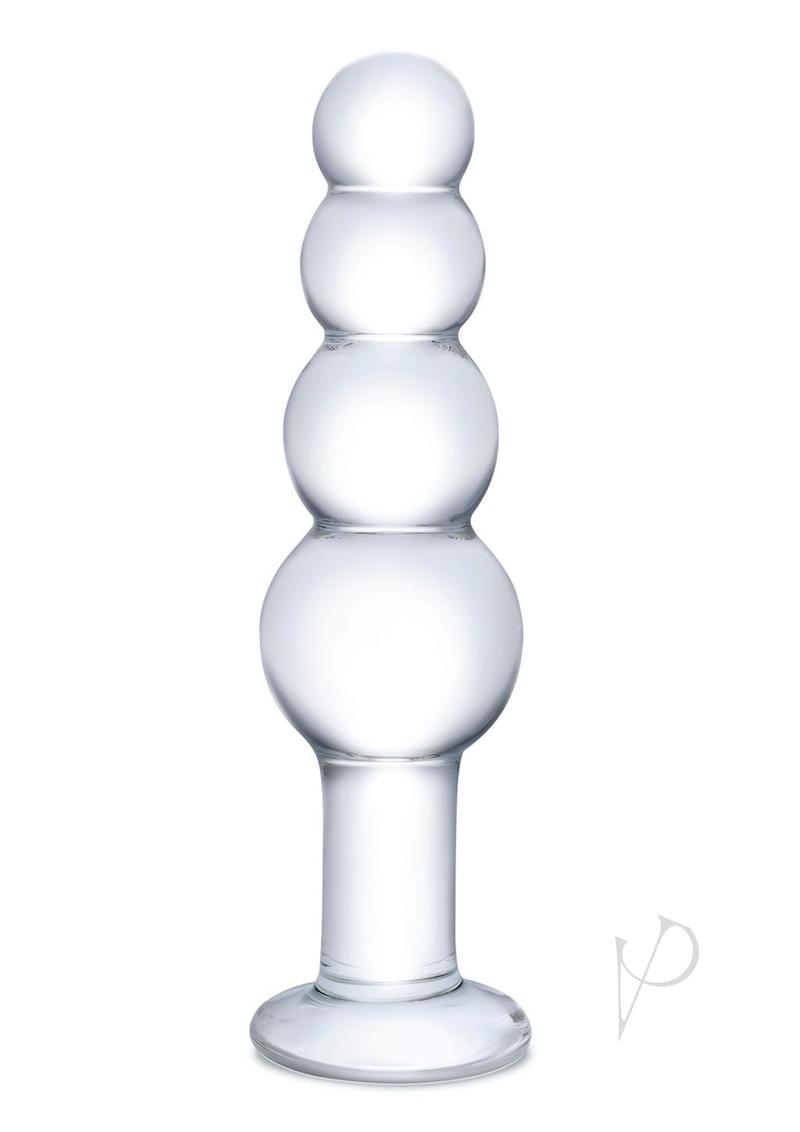 Glass Beaded Butt Plug 7.25 Clear