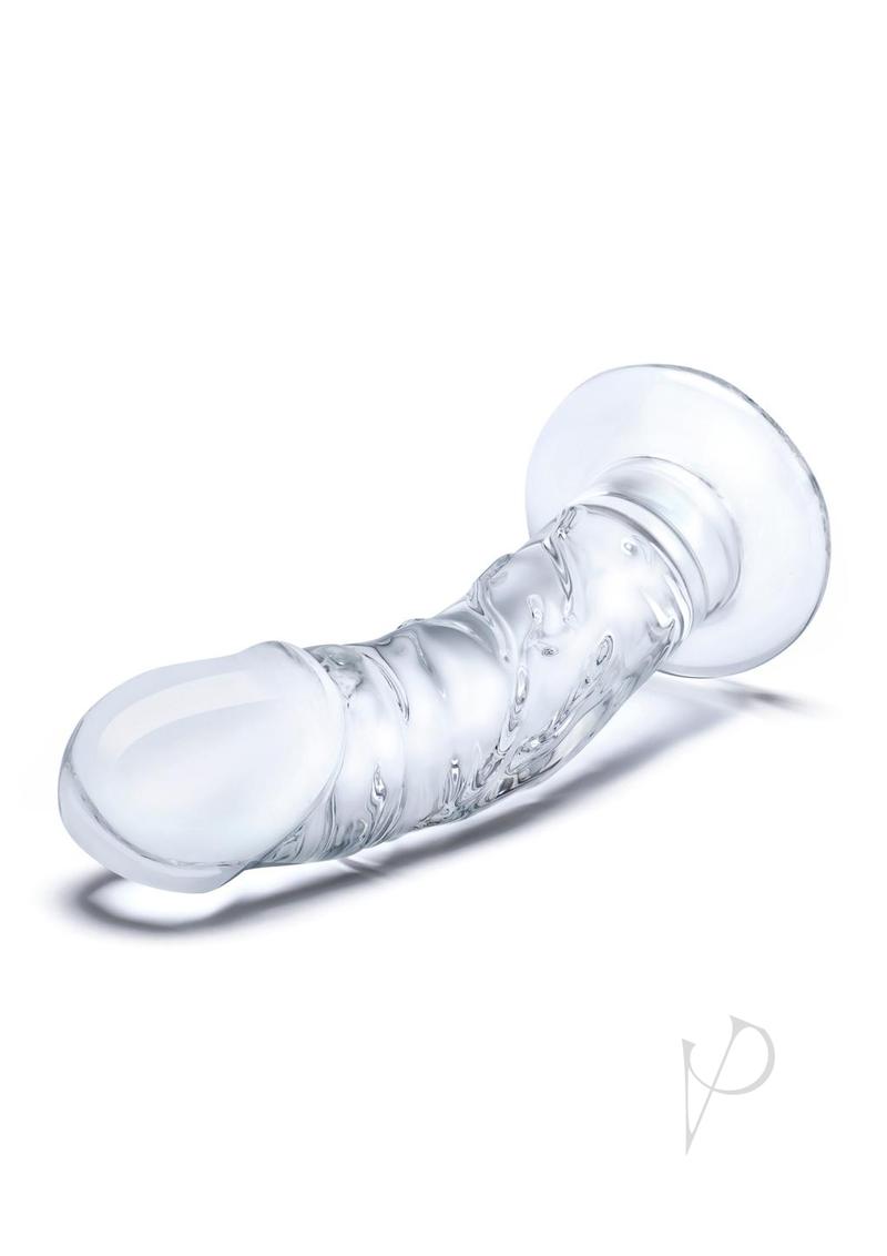 Curved Realist Dildo W/veins 7 Clear