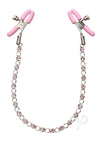 Nipple Play Crystal Chain Clamps Pink