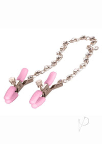 Nipple Play Crystal Chain Clamps Pink