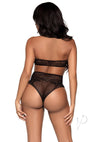 Dotted Net Halter/high Thong 2pc Os Blk