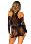Lace Racer Mini Dress Gloves 2pc Os Blk