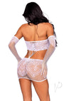 Strap Lace Tube Dress/gloves 2pc Os Wht