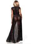 Iridescent Rhinestone Sheer Robe Os Blk