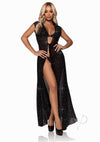 Iridescent Rhinestone Sheer Robe Os Blk